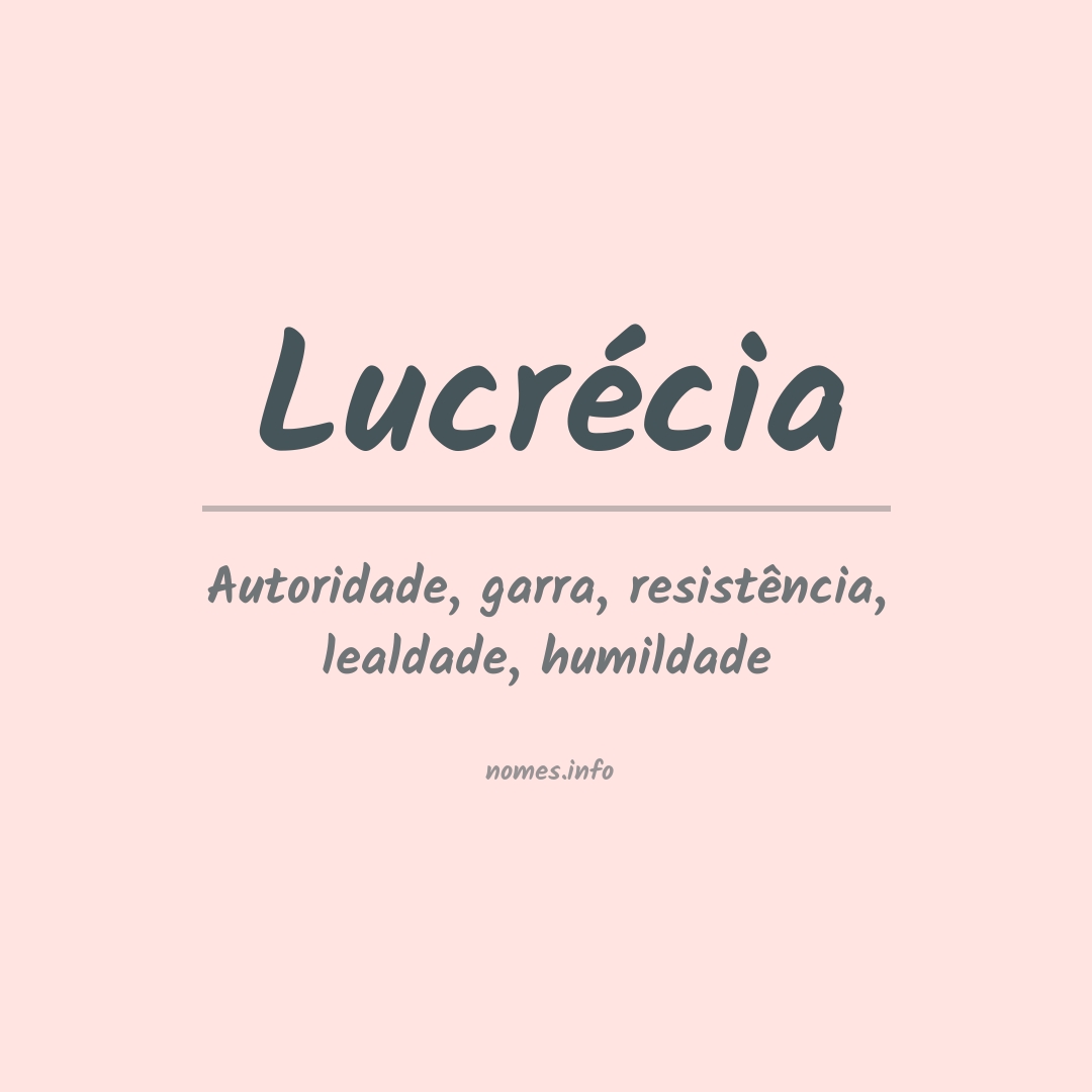 Significado do nome Lucrécia