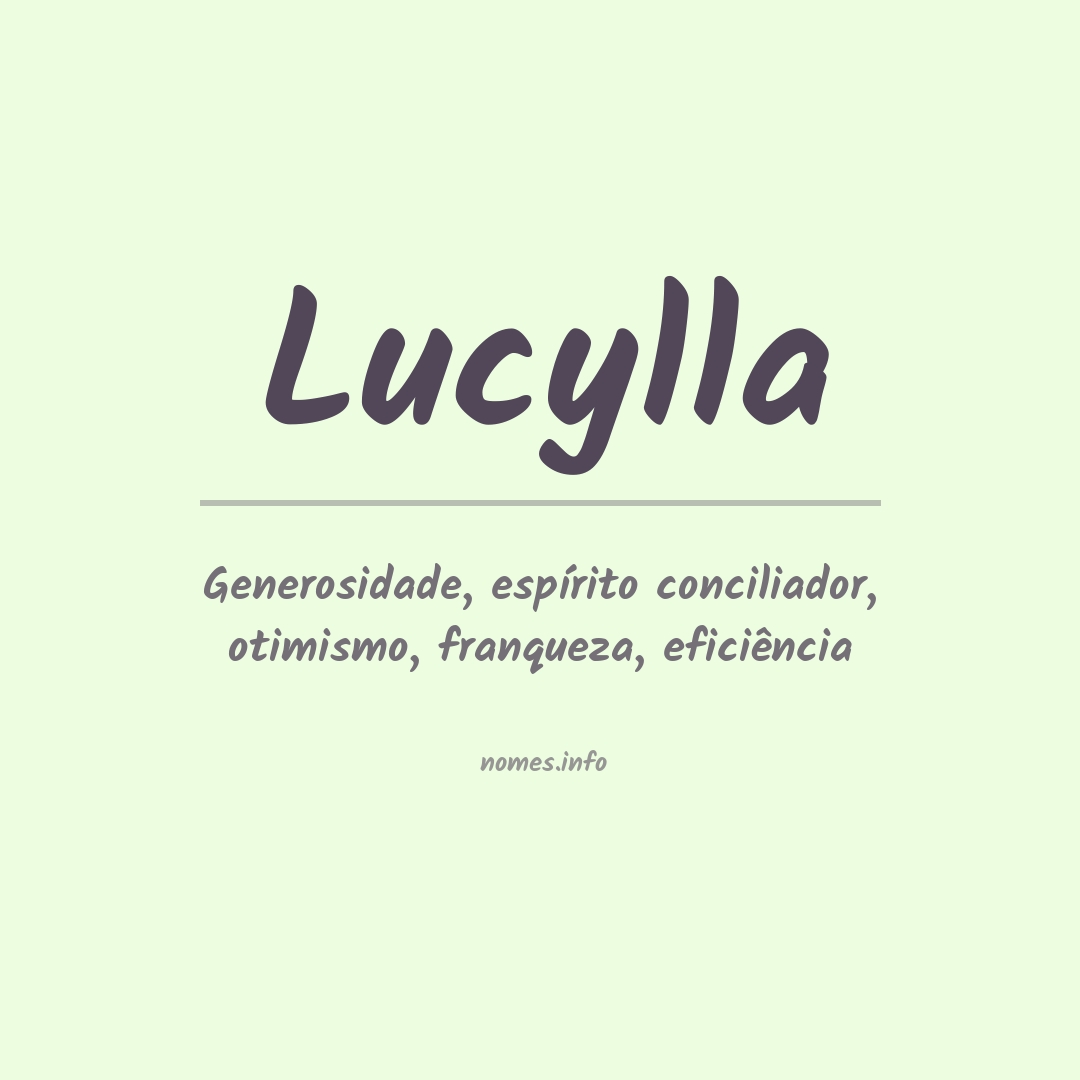 Significado do nome Lucylla