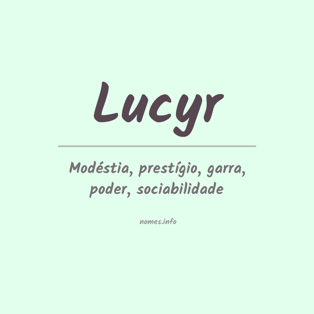 Significado do nome Lucyr