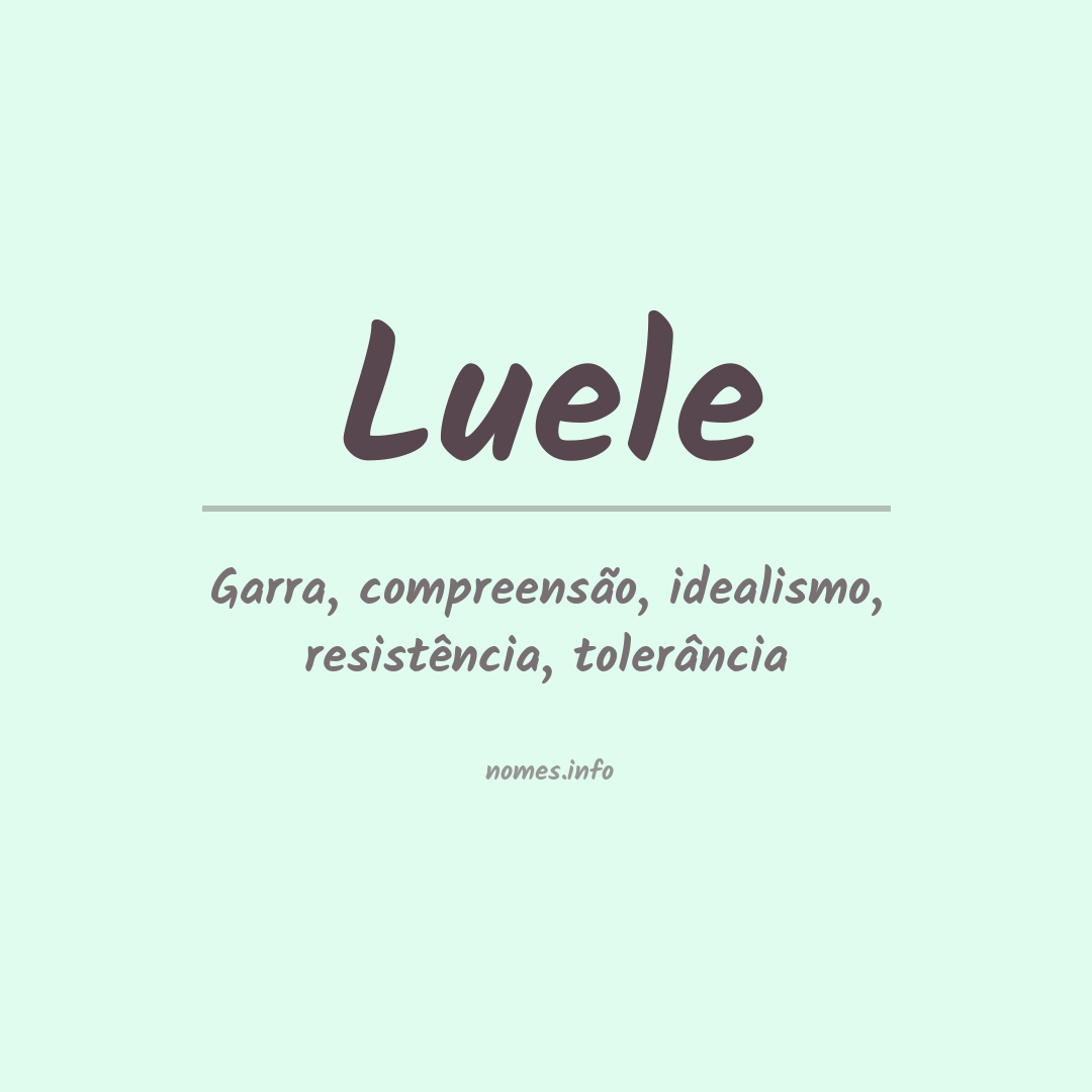 Significado do nome Luele