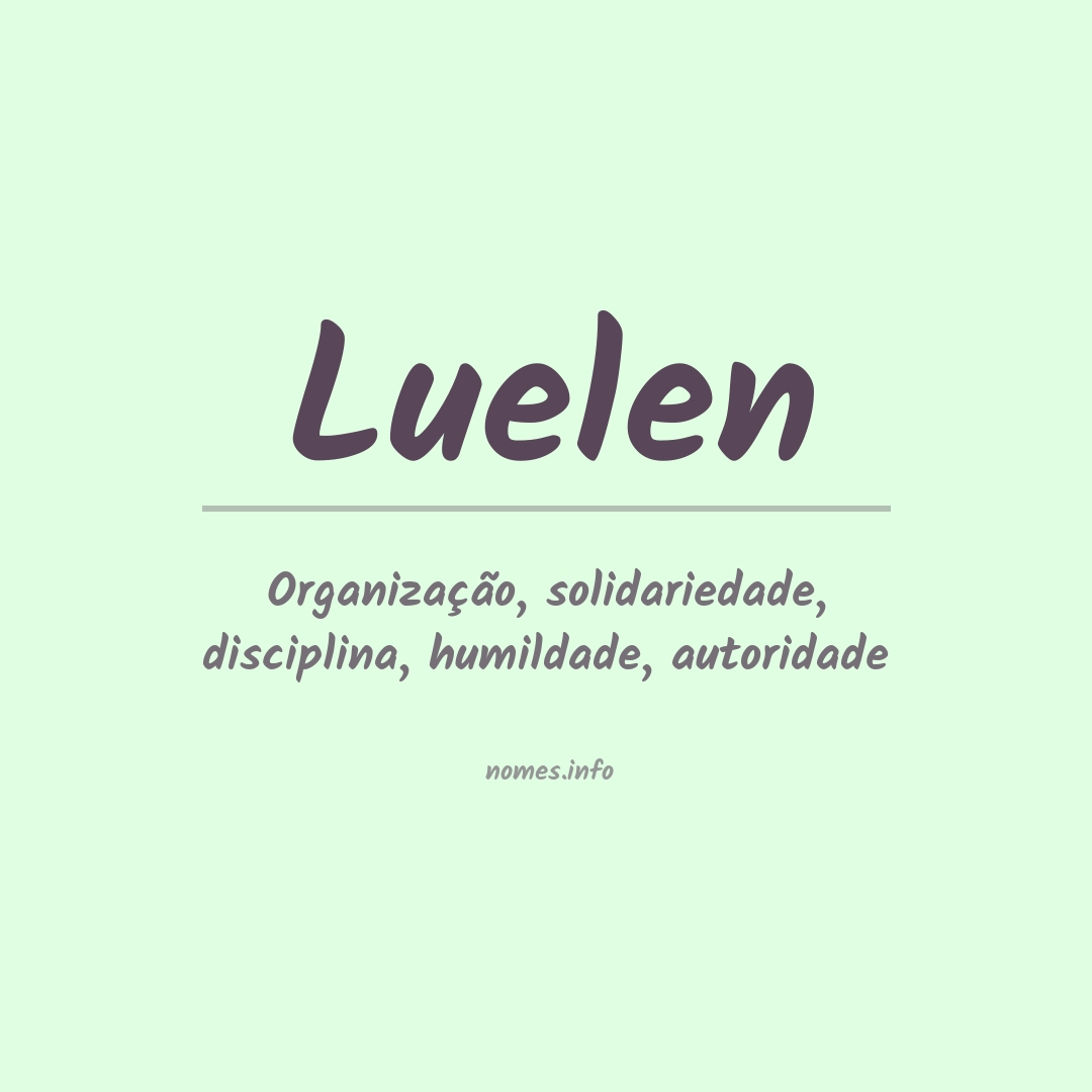 Significado do nome Luelen