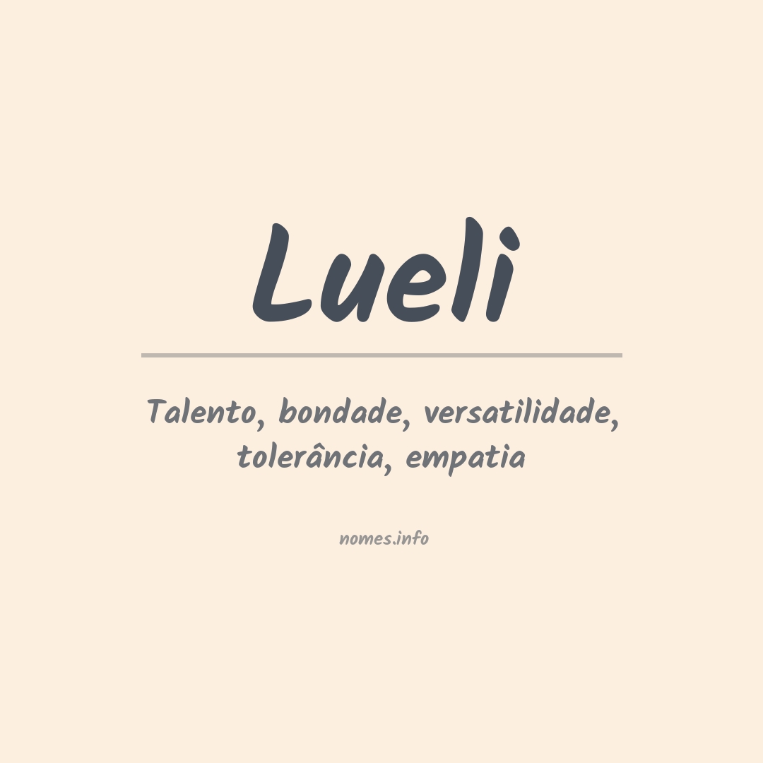 Significado do nome Lueli