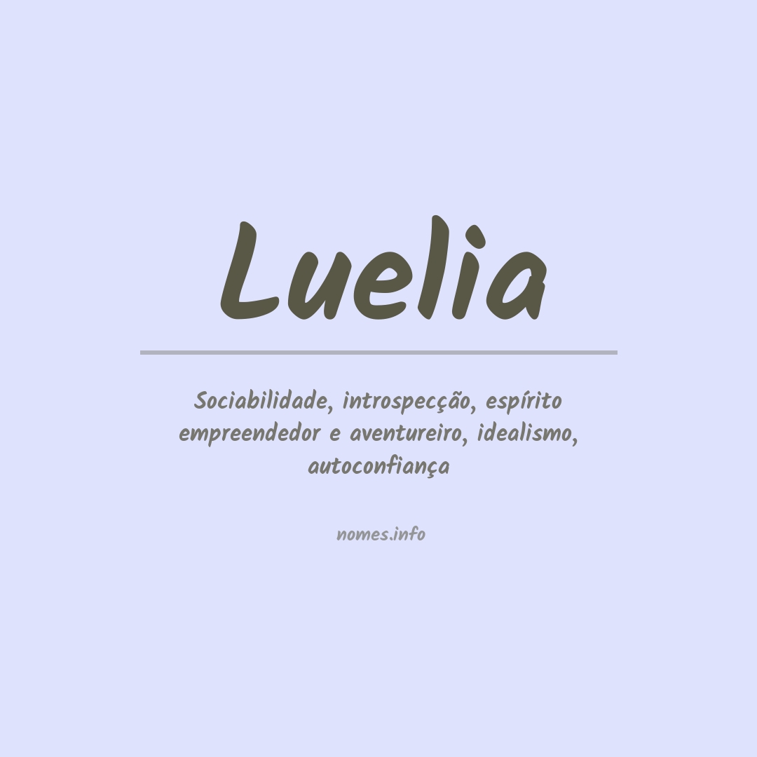Significado do nome Luelia