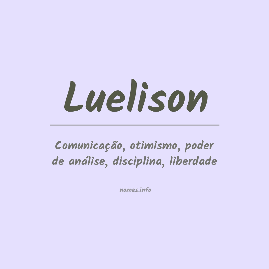 Significado do nome Luelison
