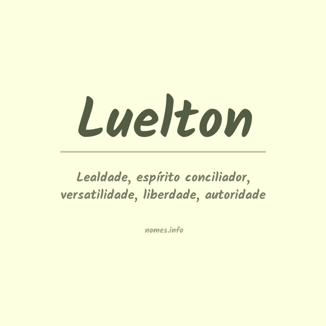Significado do nome Luelton