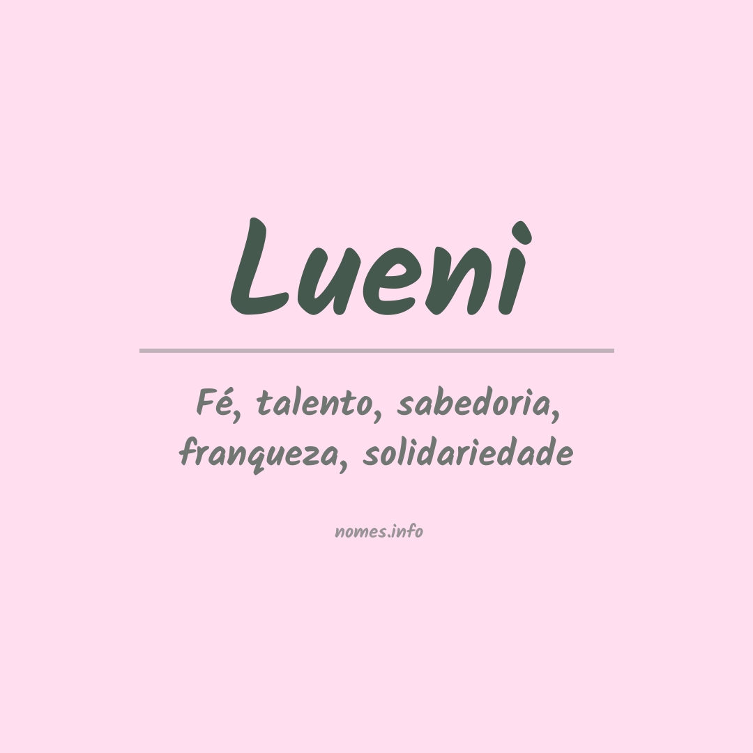 Significado do nome Lueni