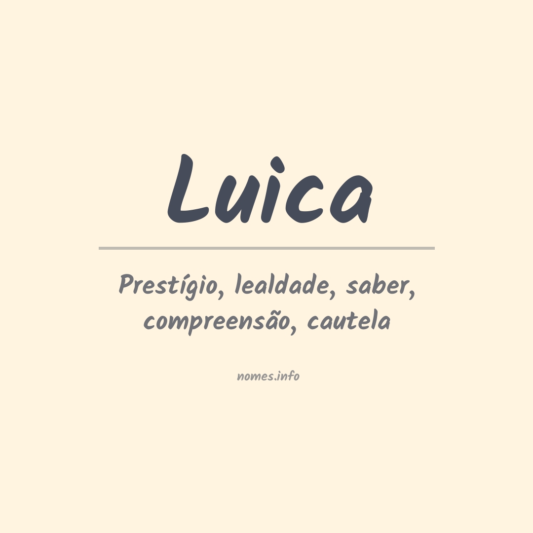 Significado do nome Luica