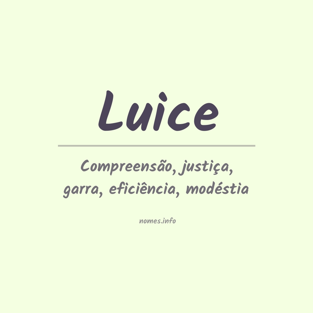 Significado do nome Luice