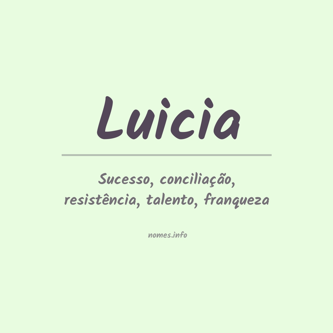 Significado do nome Luicia