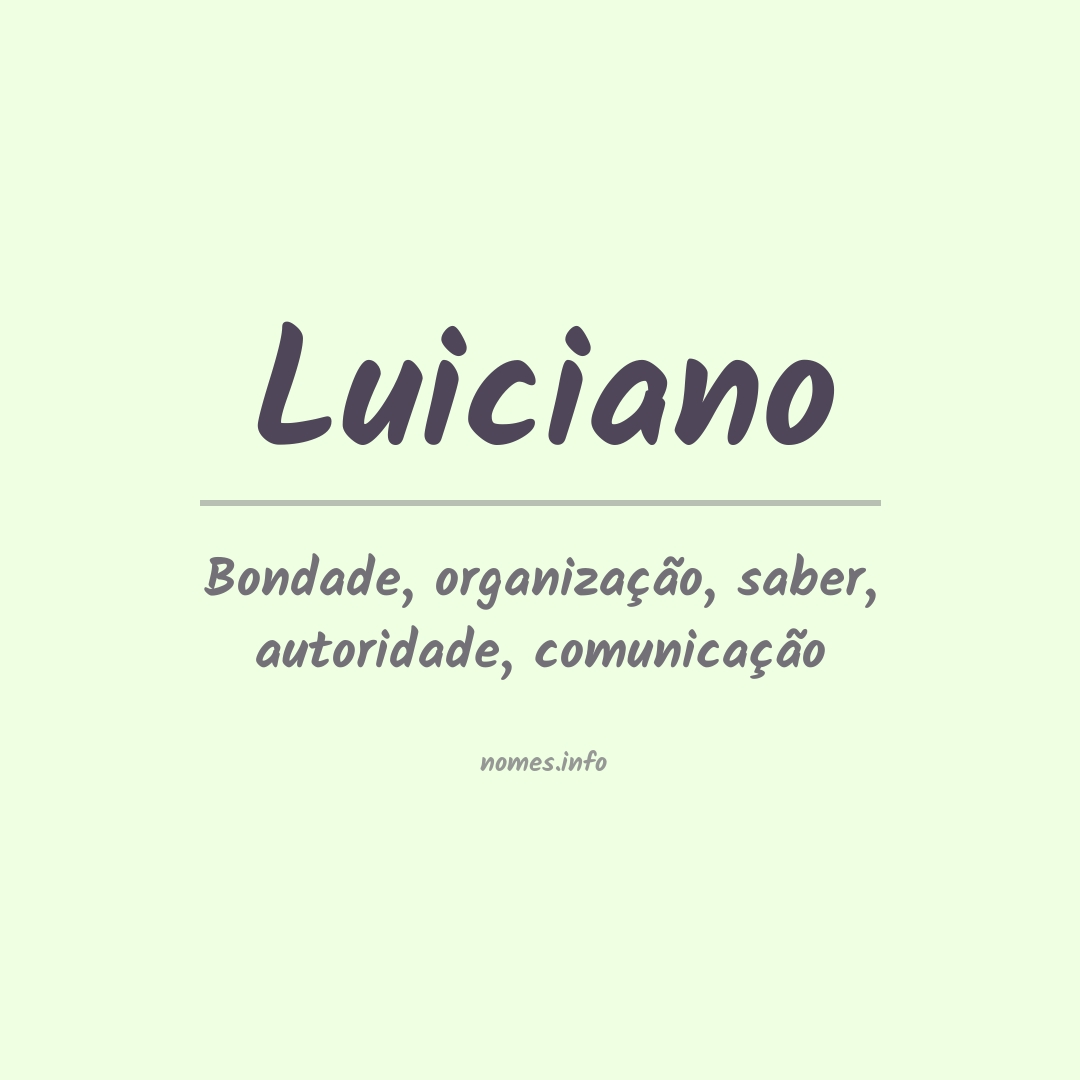 Significado do nome Luiciano