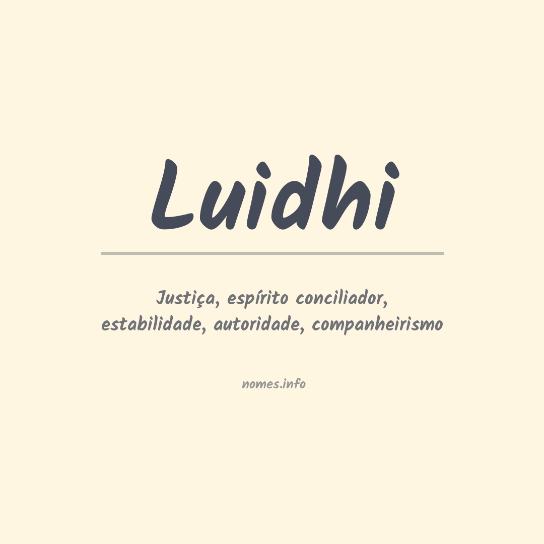 Significado do nome Luidhi