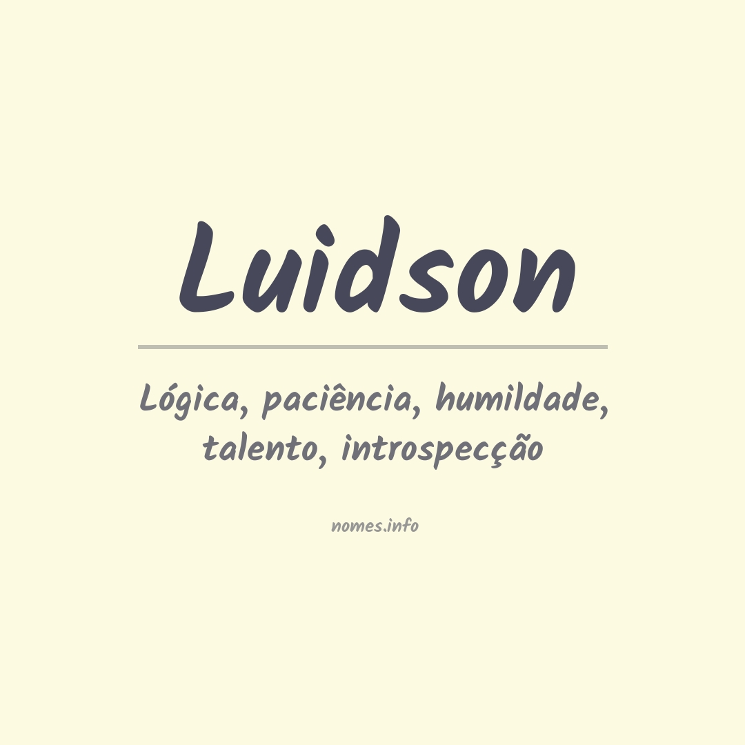 Significado do nome Luidson