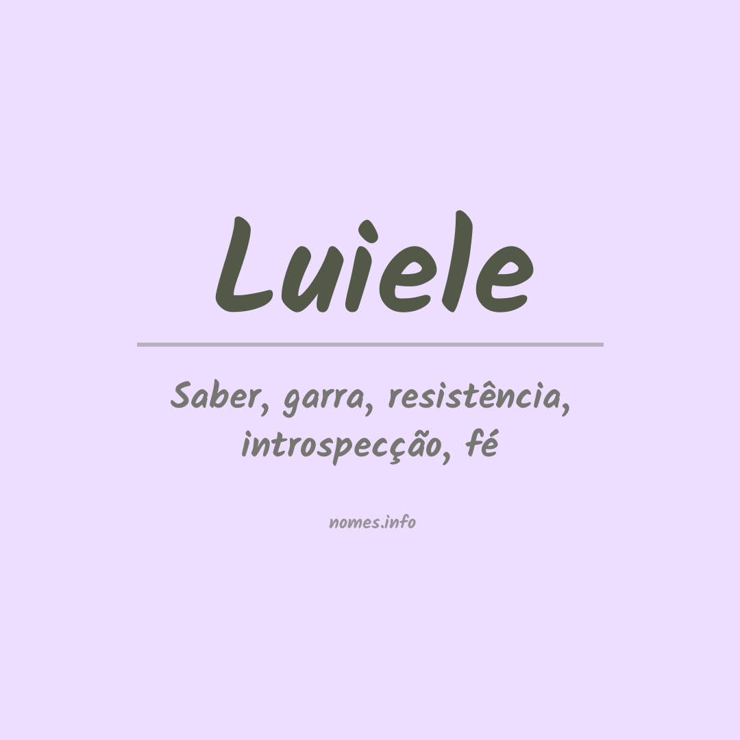 Significado do nome Luiele