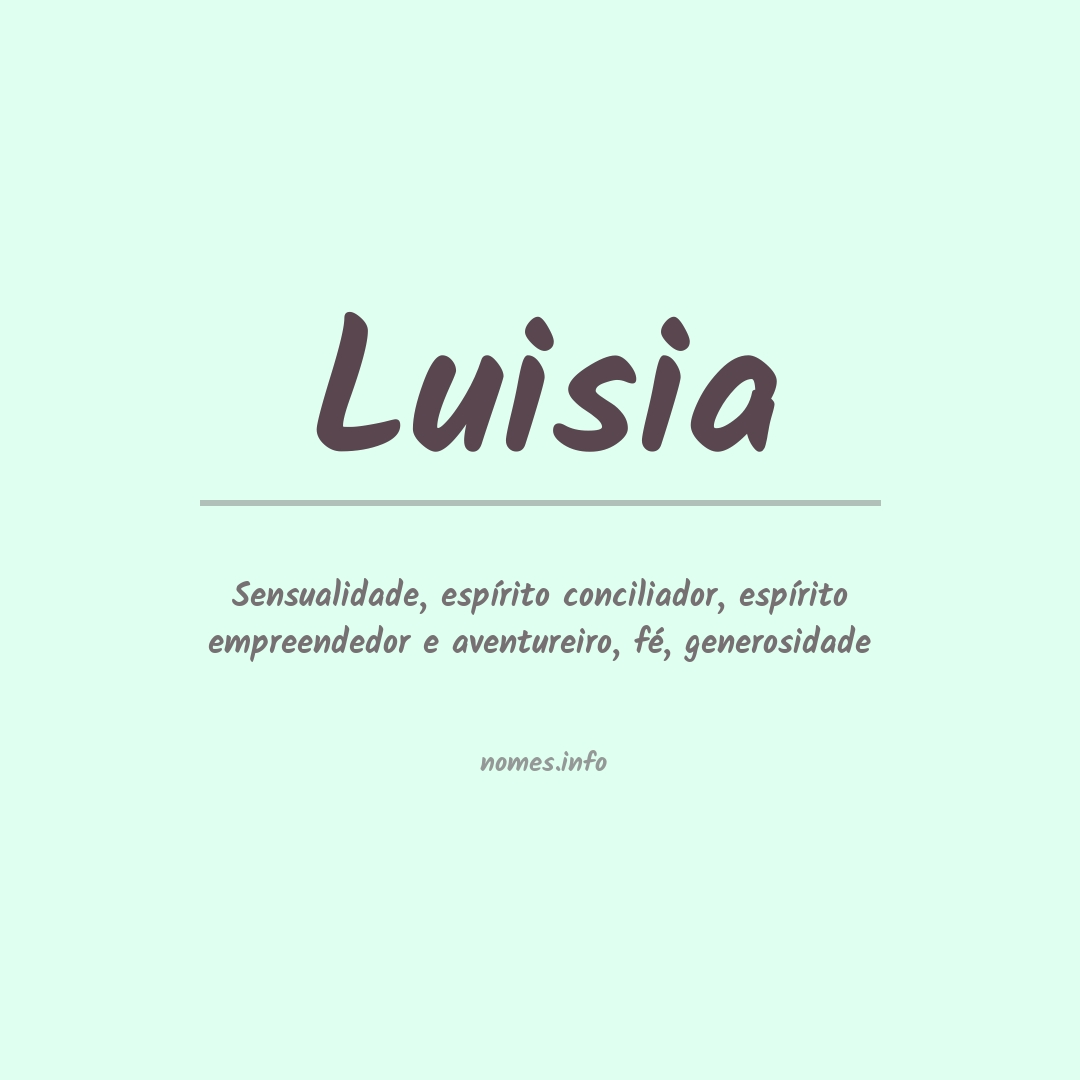 Significado do nome Luisia