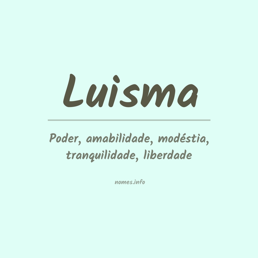 Significado do nome Luisma