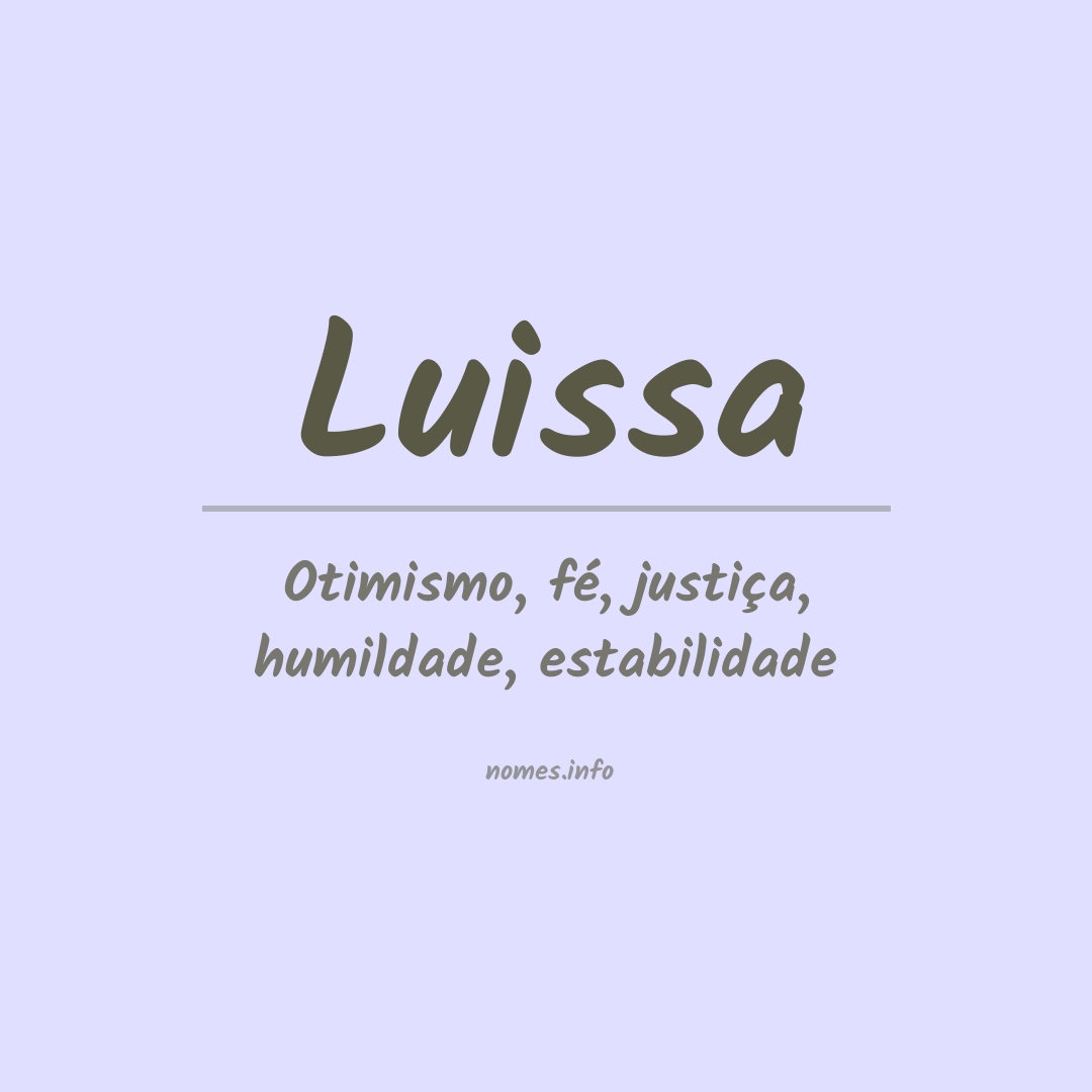 Significado do nome Luissa