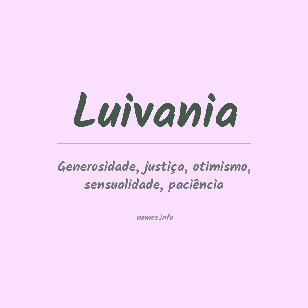 Significado do nome Luivania