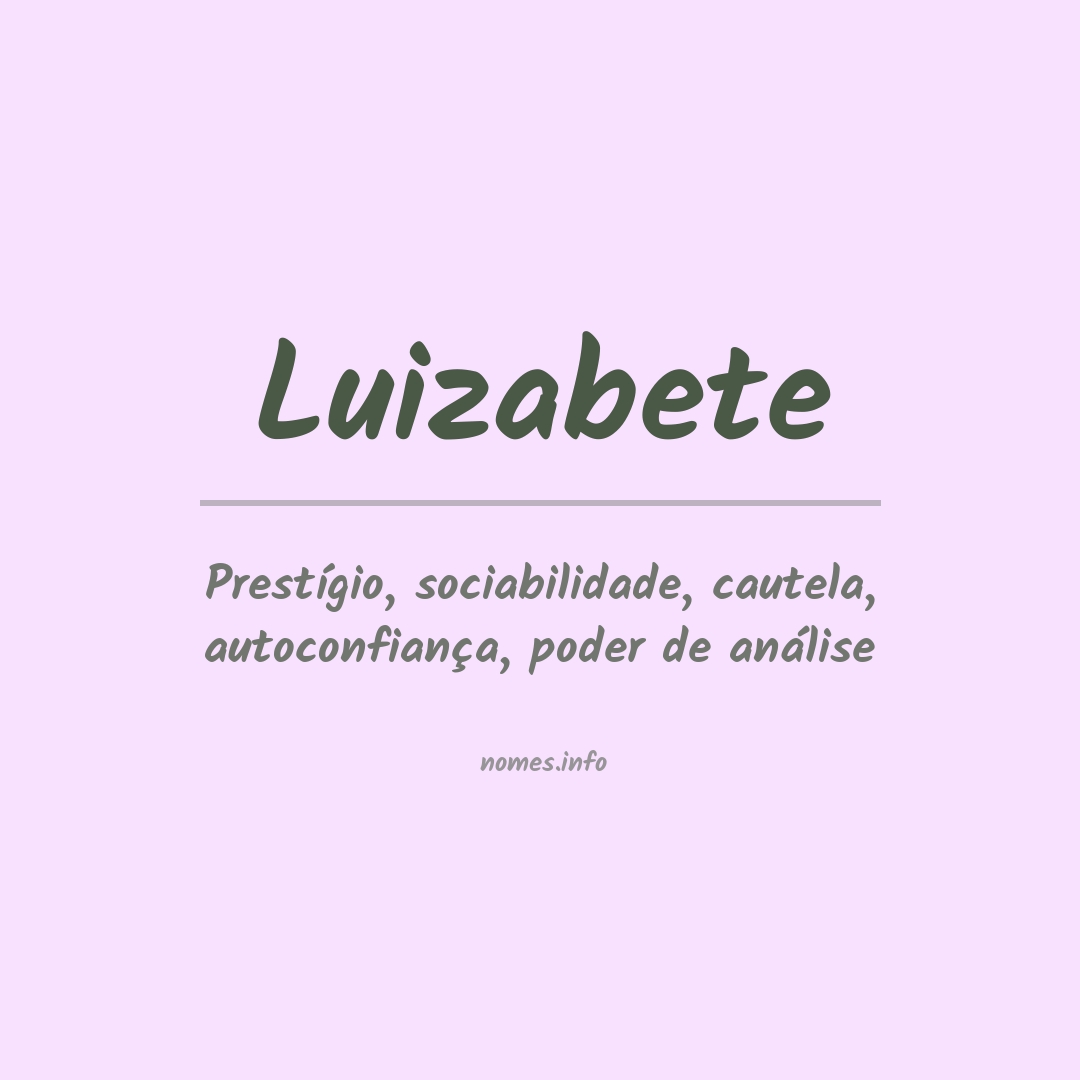 Significado do nome Luizabete