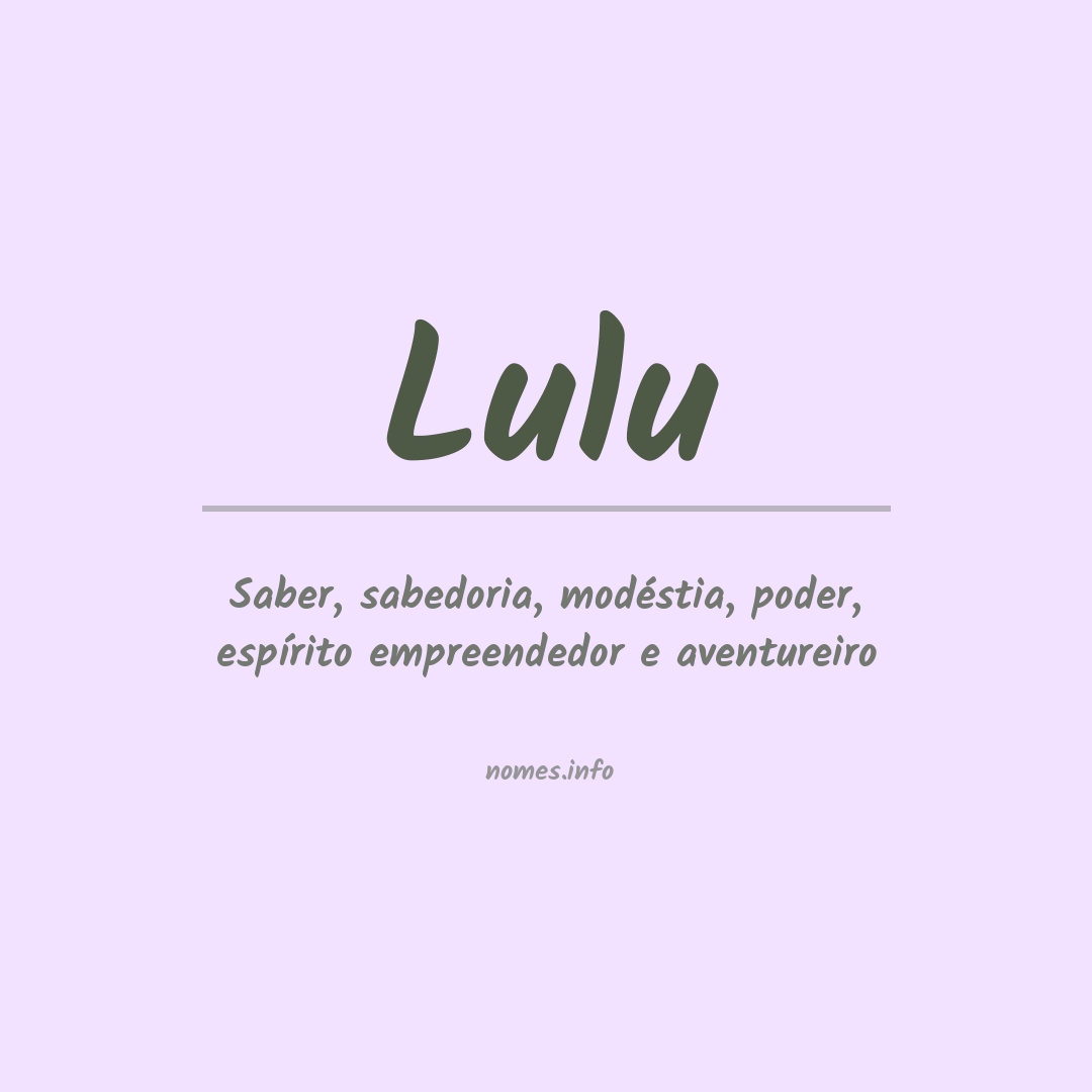 Significado do nome Lulu