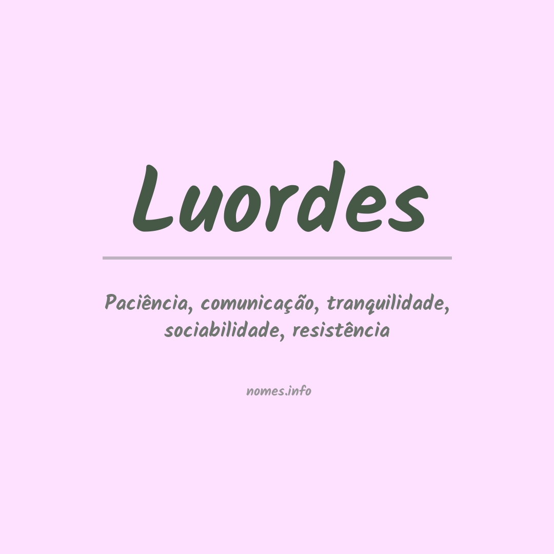 Significado do nome Luordes