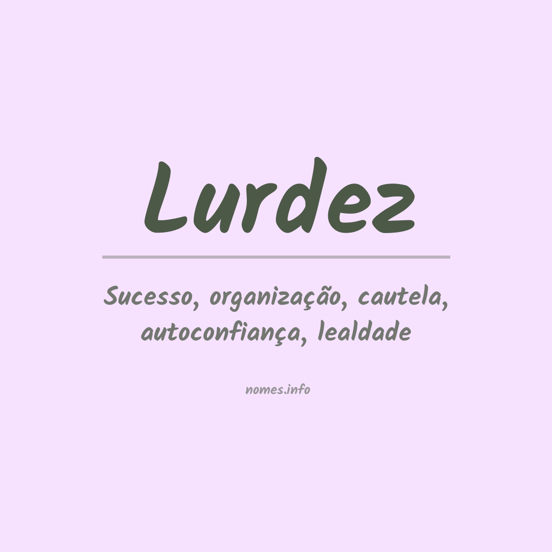 Significado do nome Lurdez