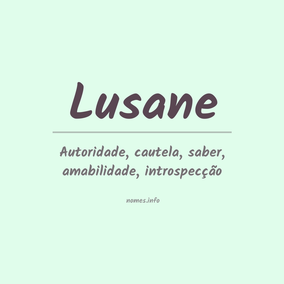 Significado do nome Lusane