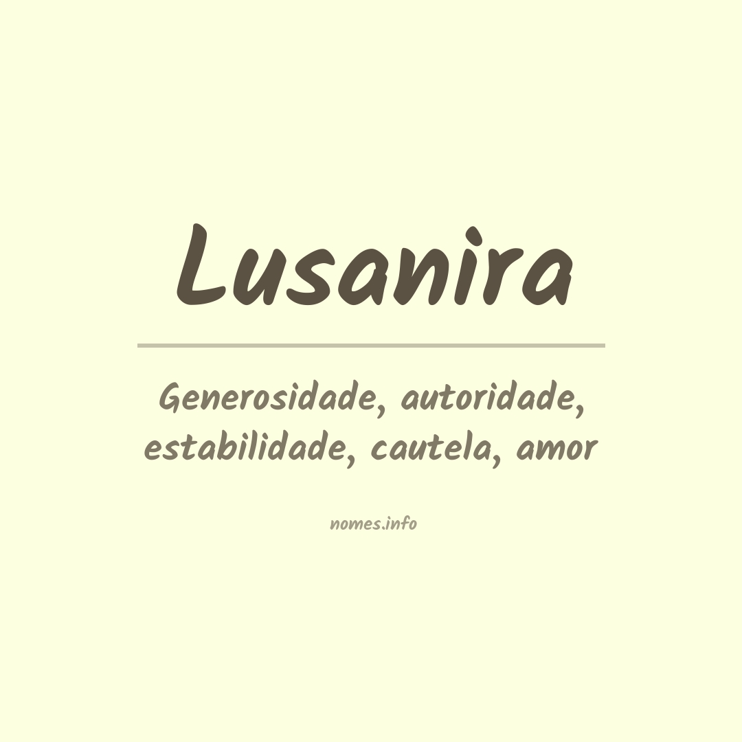 Significado do nome Lusanira