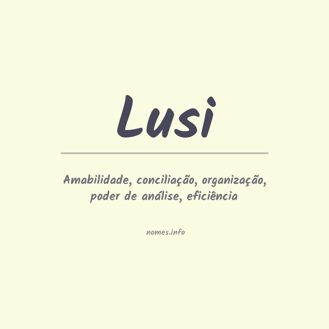 Significado do nome Lusi