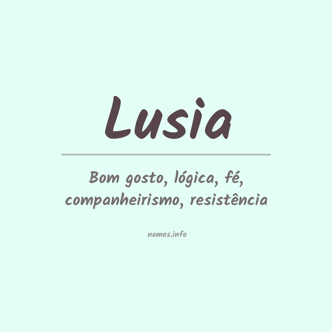 Significado do nome Lusia