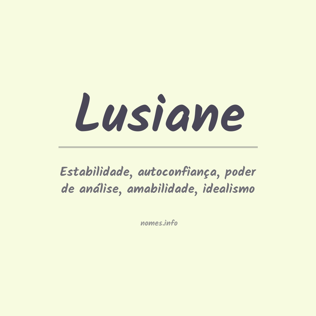 Significado do nome Lusiane