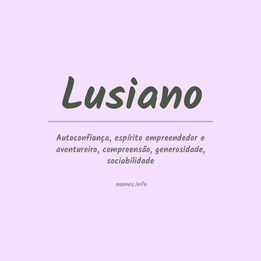 Significado do nome Lusiano