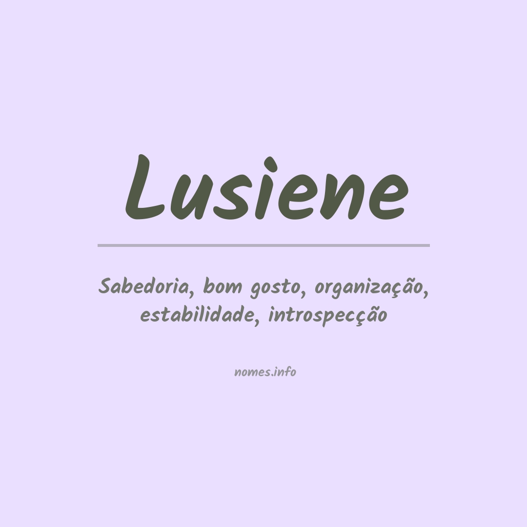 Significado do nome Lusiene