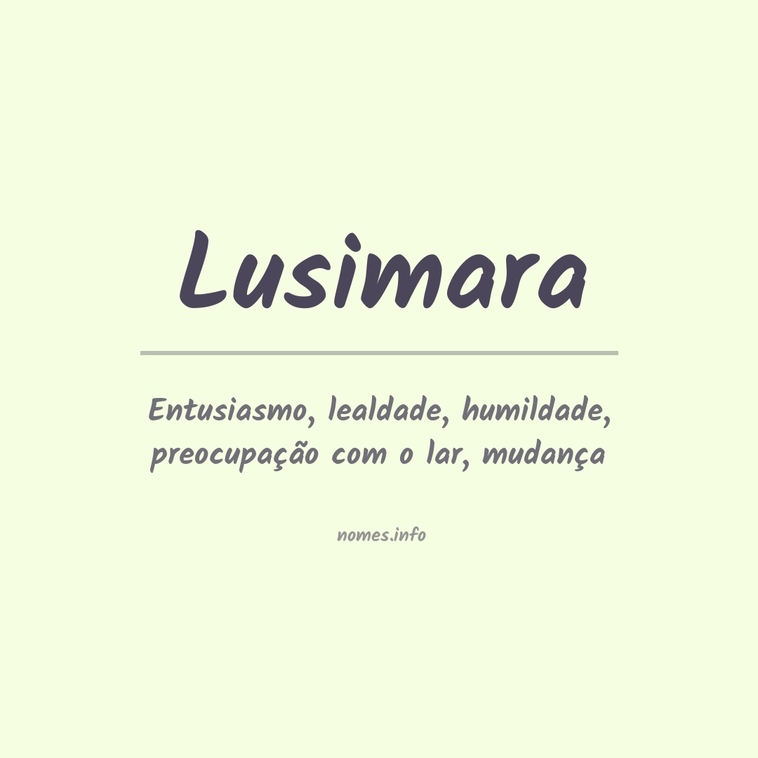 Significado do nome Lusimara
