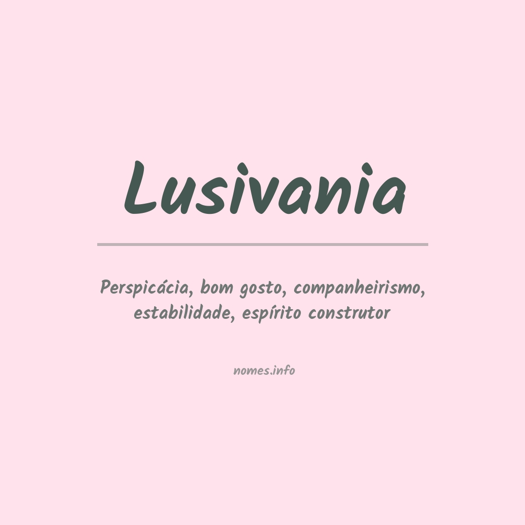 Significado do nome Lusivania