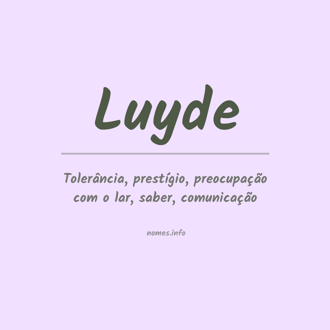 Significado do nome Luyde