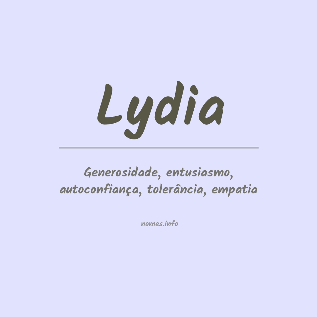 Significado do nome Lydia