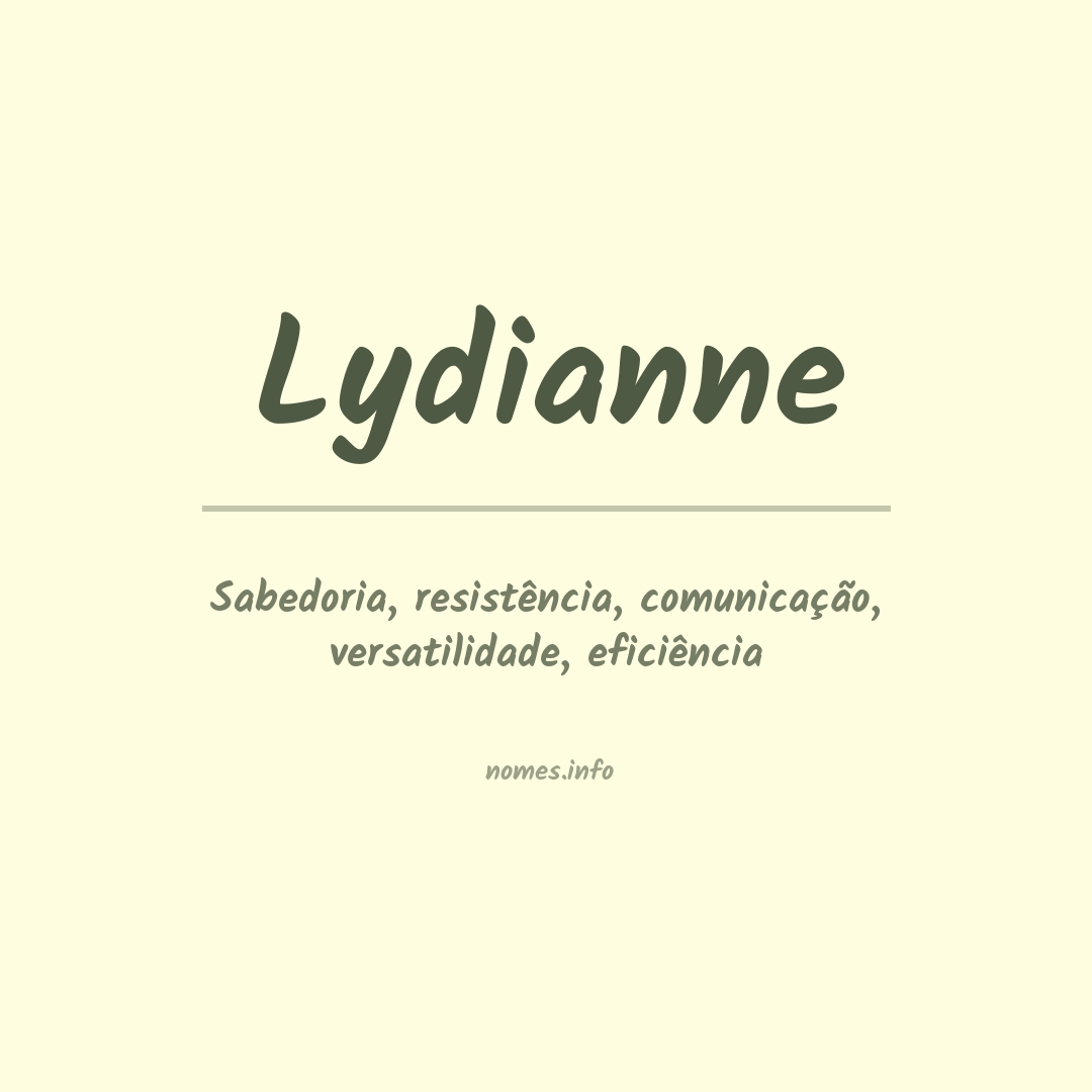 Significado do nome Lydianne