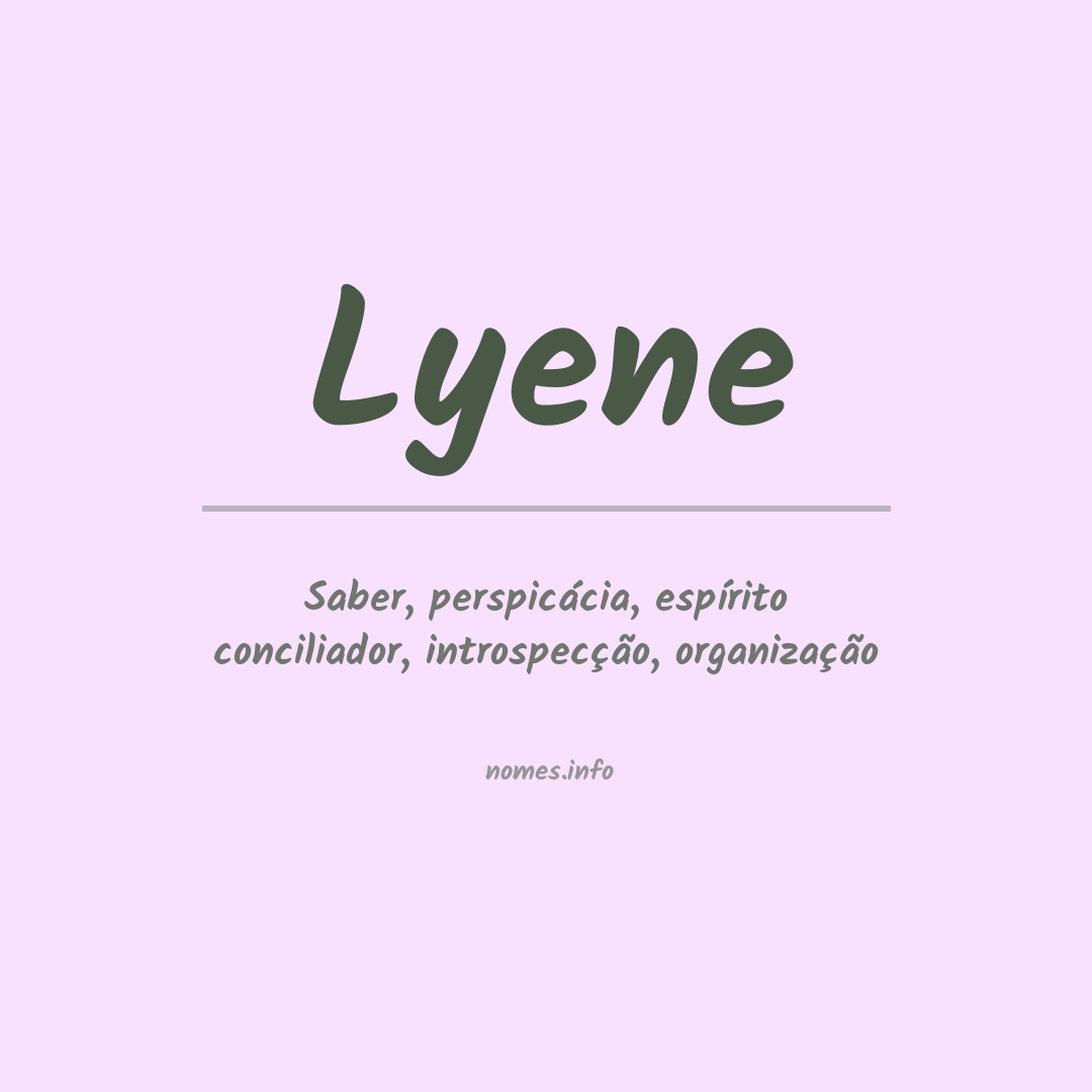 Significado do nome Lyene