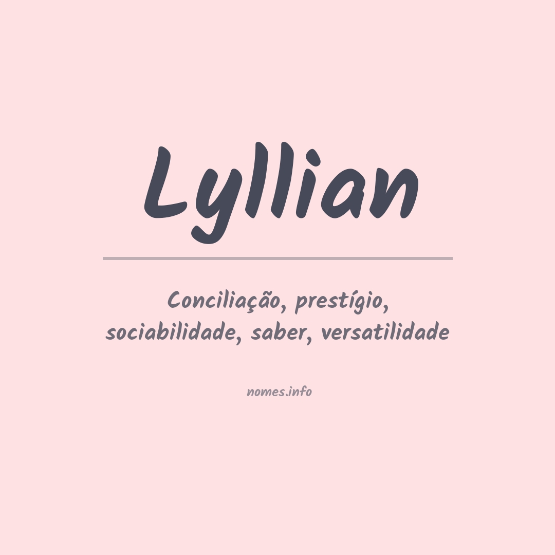 Significado do nome Lyllian