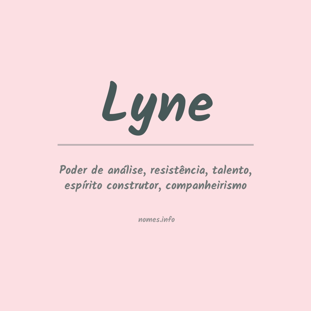 Significado do nome Lyne