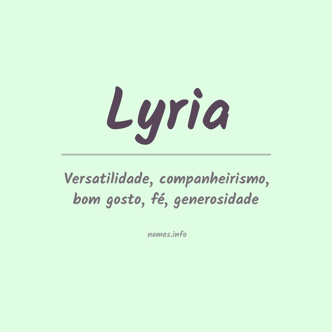 Significado do nome Lyria