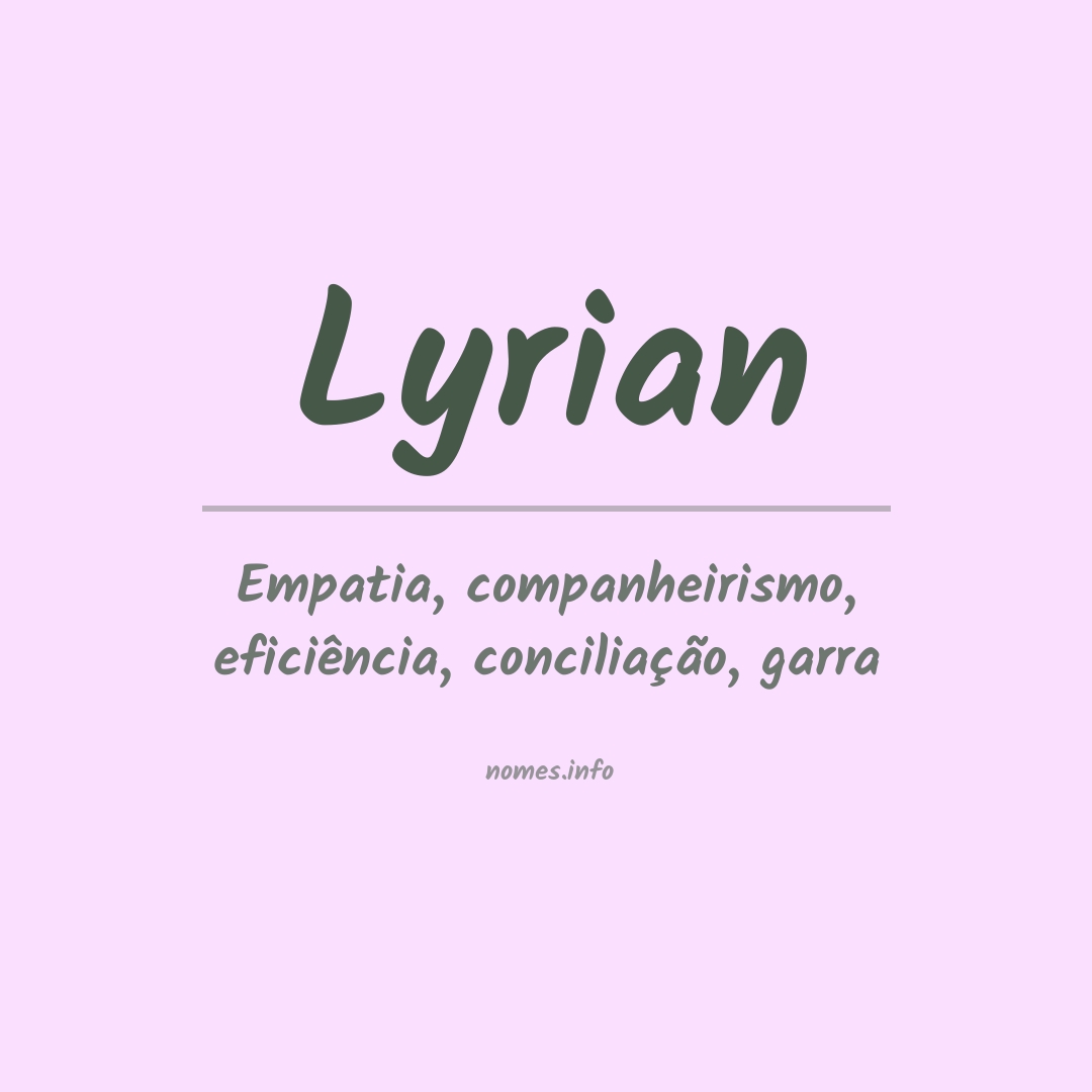 Significado do nome Lyrian