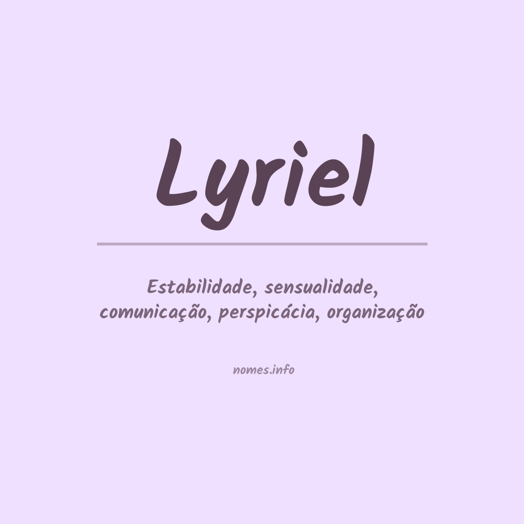 Significado do nome Lyriel