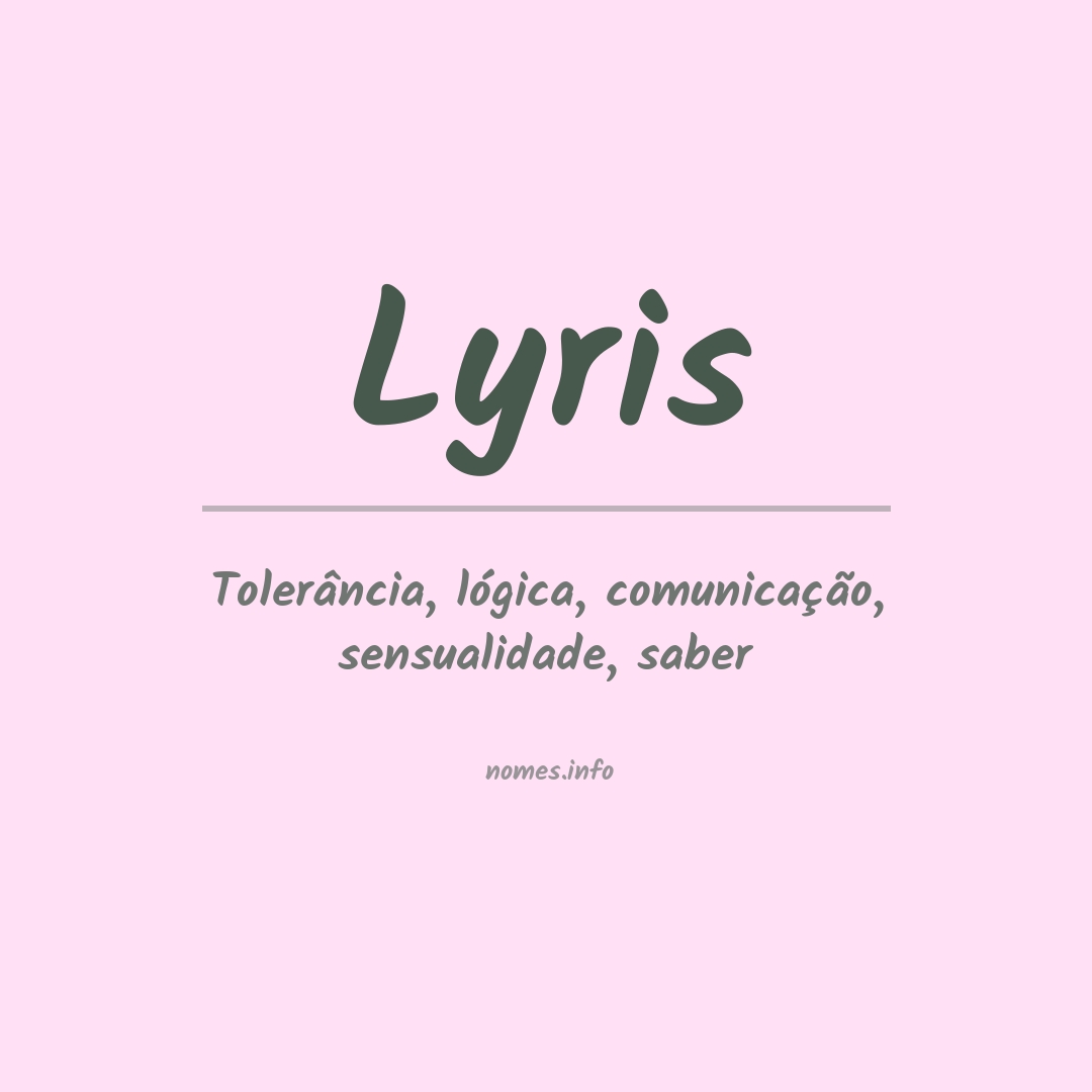 Significado do nome Lyris