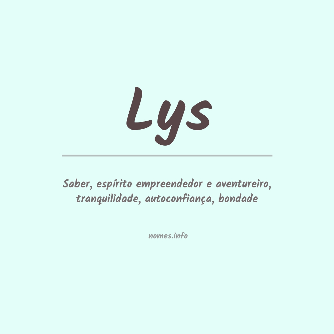 Significado do nome Lys