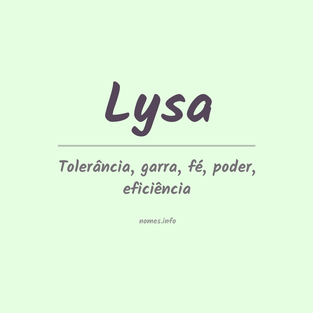 Significado do nome Lysa