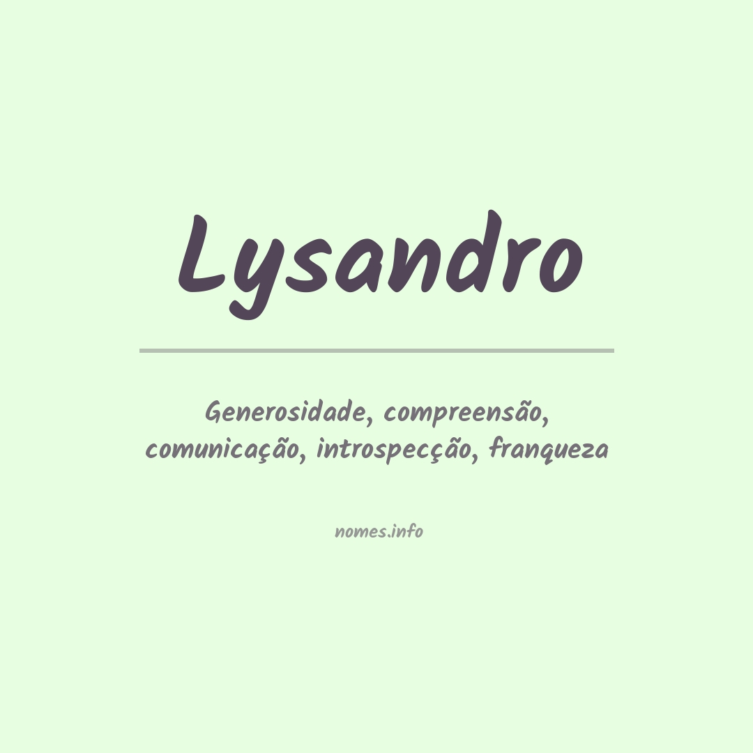 Significado do nome Lysandro