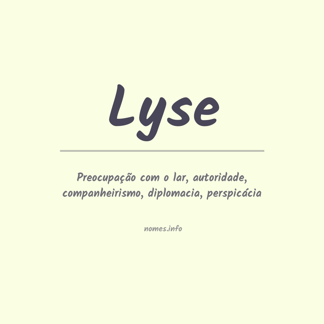 Significado do nome Lyse