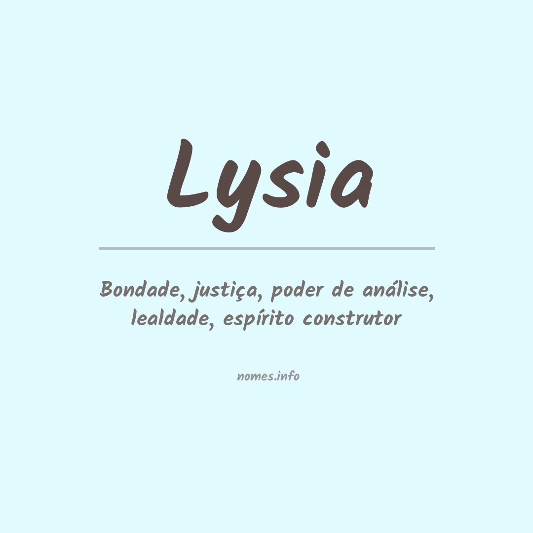 Significado do nome Lysia