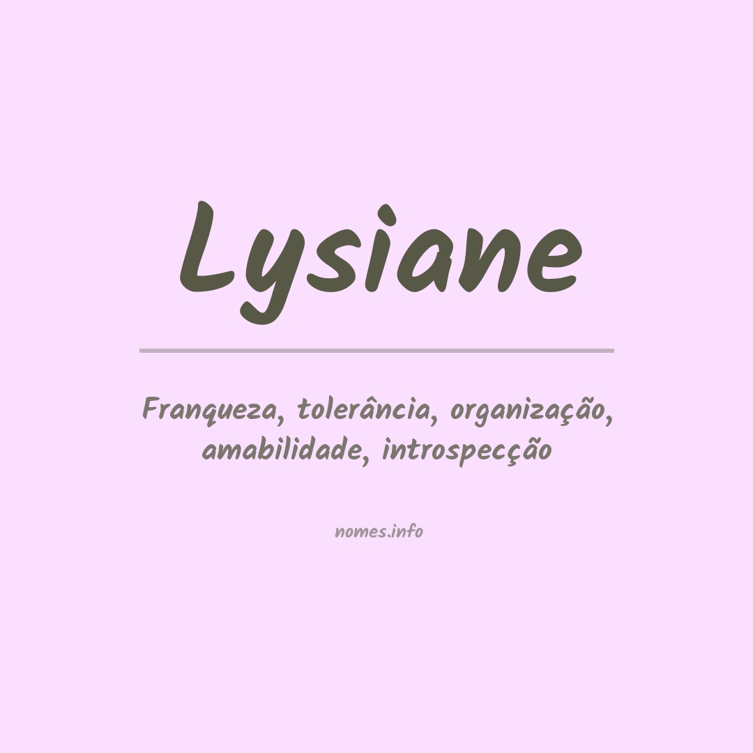 Significado do nome Lysiane